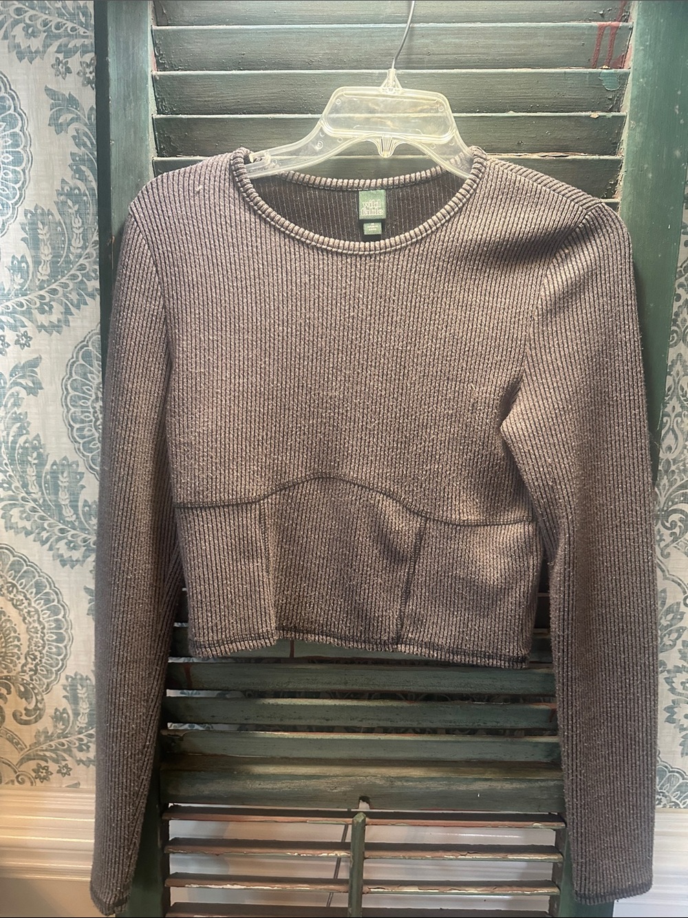 Women's Ribbed Crewneck Sweater - Taupe